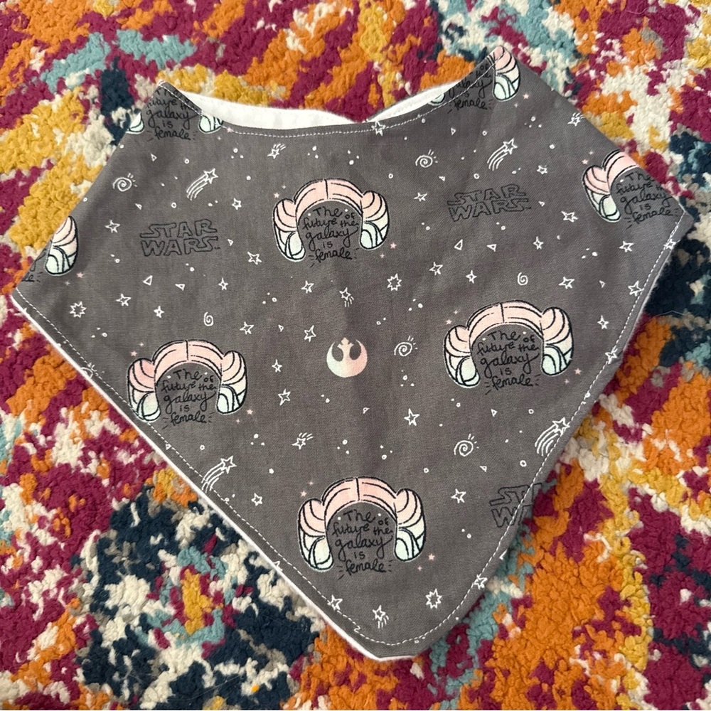 Baby Girl Star Wars Galactic Gray Baby Bib